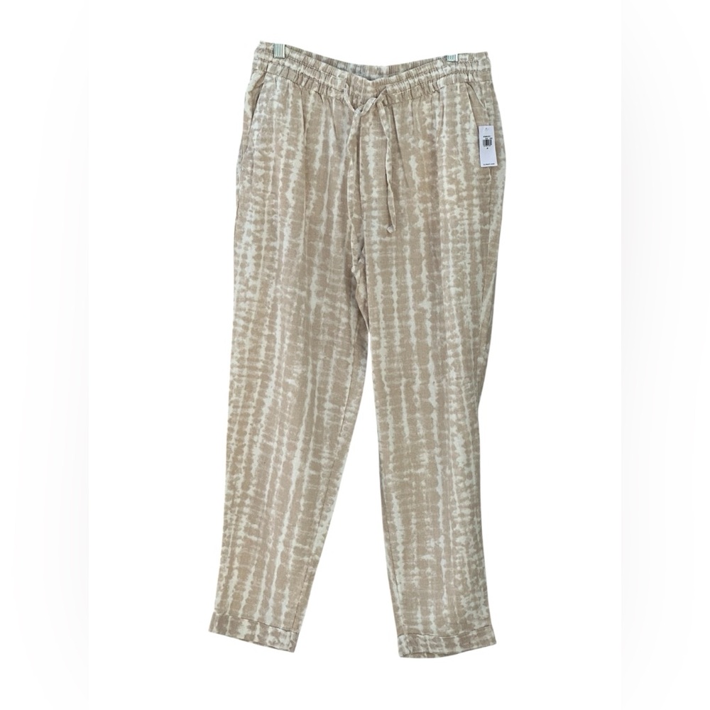 NEW- Old Navy Women's Beige & White Tie-Dye Capris- Medium-Linen